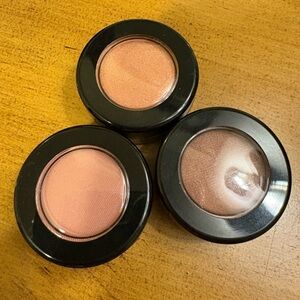 Merle Norman Lasting Cheekcolor Trio Mauve Magic Teakwood Shell Peach .05 oz Ea